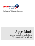 Calculator Software Zoom Math Starter Edition User Guide
