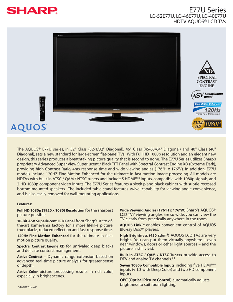 sharp lc 46e77u 46 lcd panel factory