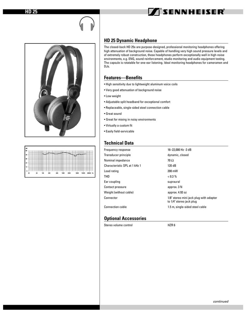 HD 25 Dynamic Headphone Features 