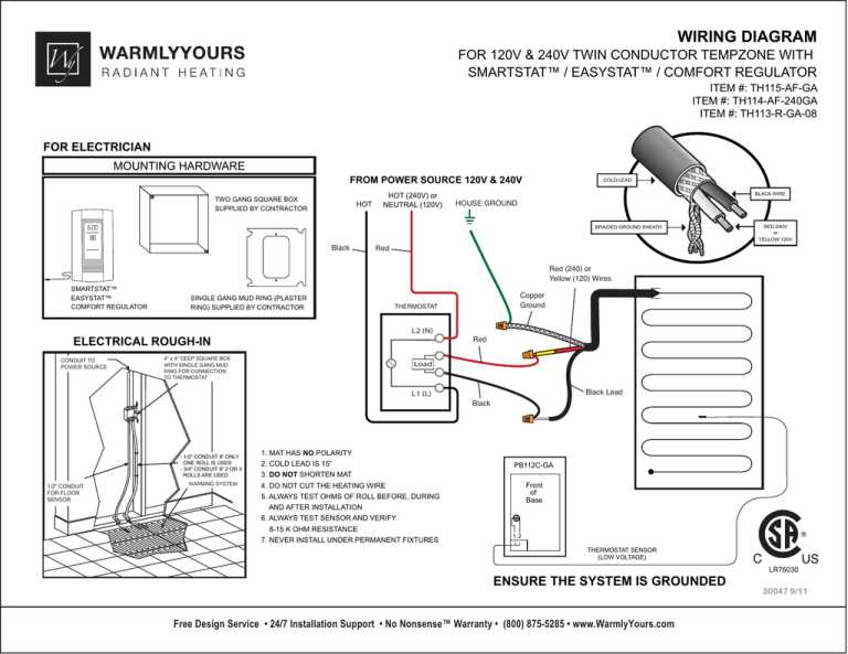 120V or - WarmlyYours | Manualzz
