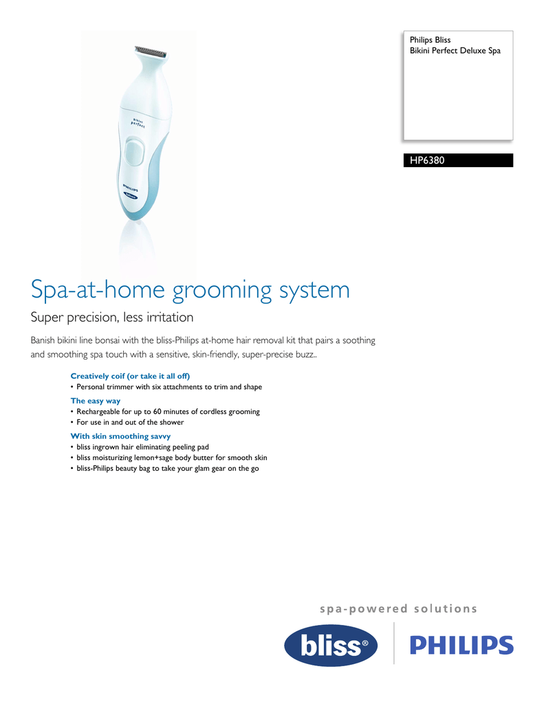 Hp6380 00 Philips Bikini Perfect Deluxe Spa Manualzz Com