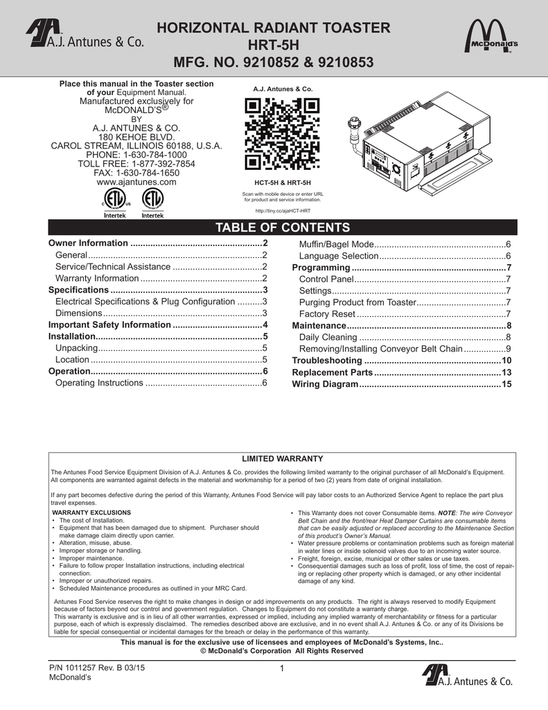 Antunes Toaster Manual | Home Decoration Image