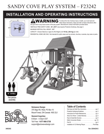 KidKraft Sandy Cove Wooden Swing Set / Playset Assembly Instruction | Manualzz