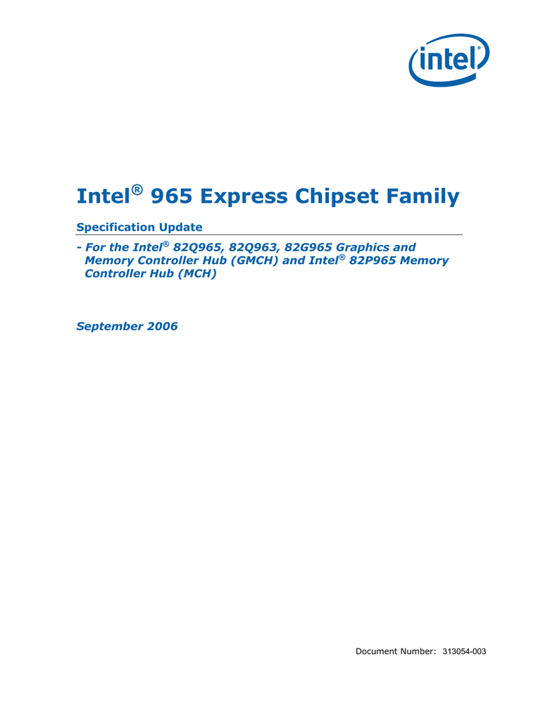 mobile intel 965 express chipset family driver