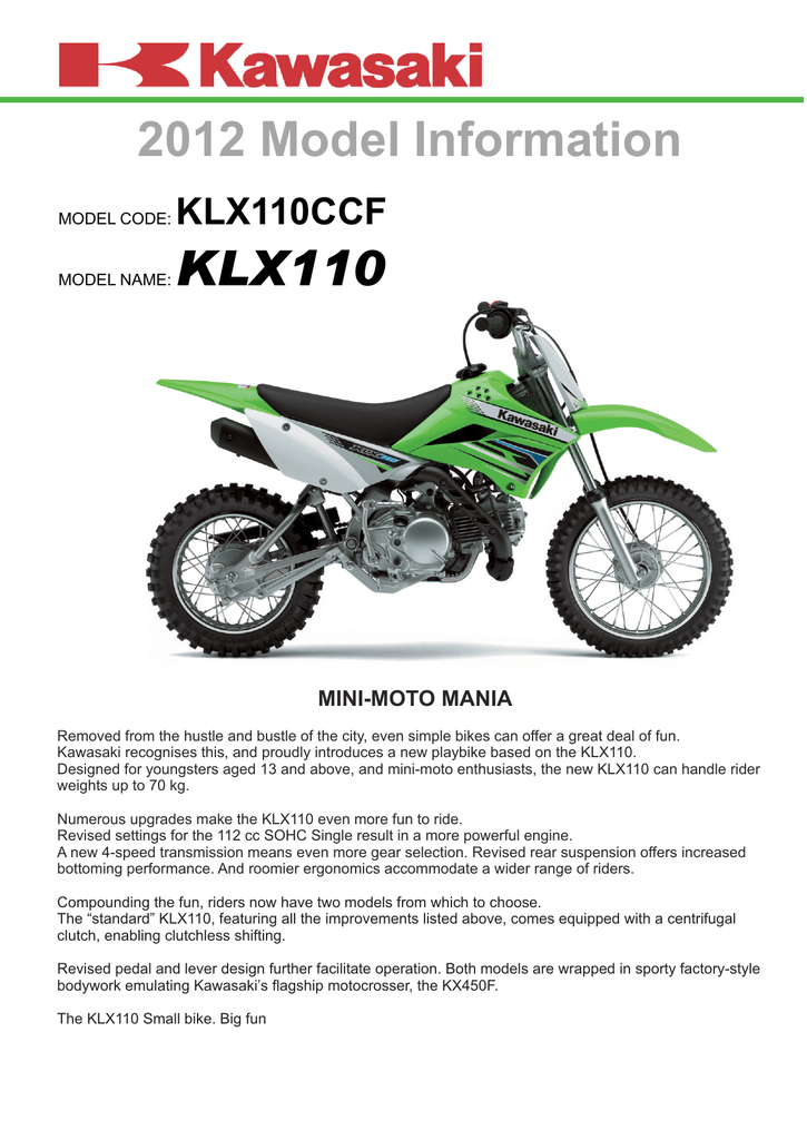 2012 kawasaki klx 110