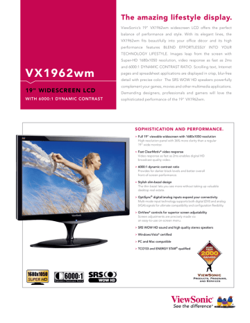 ViewSonic VX1962wm | Manualzz