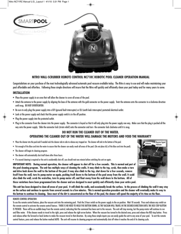 Nitro Wall Scrubber Remote Control Nc71rc Robotic Manualzz