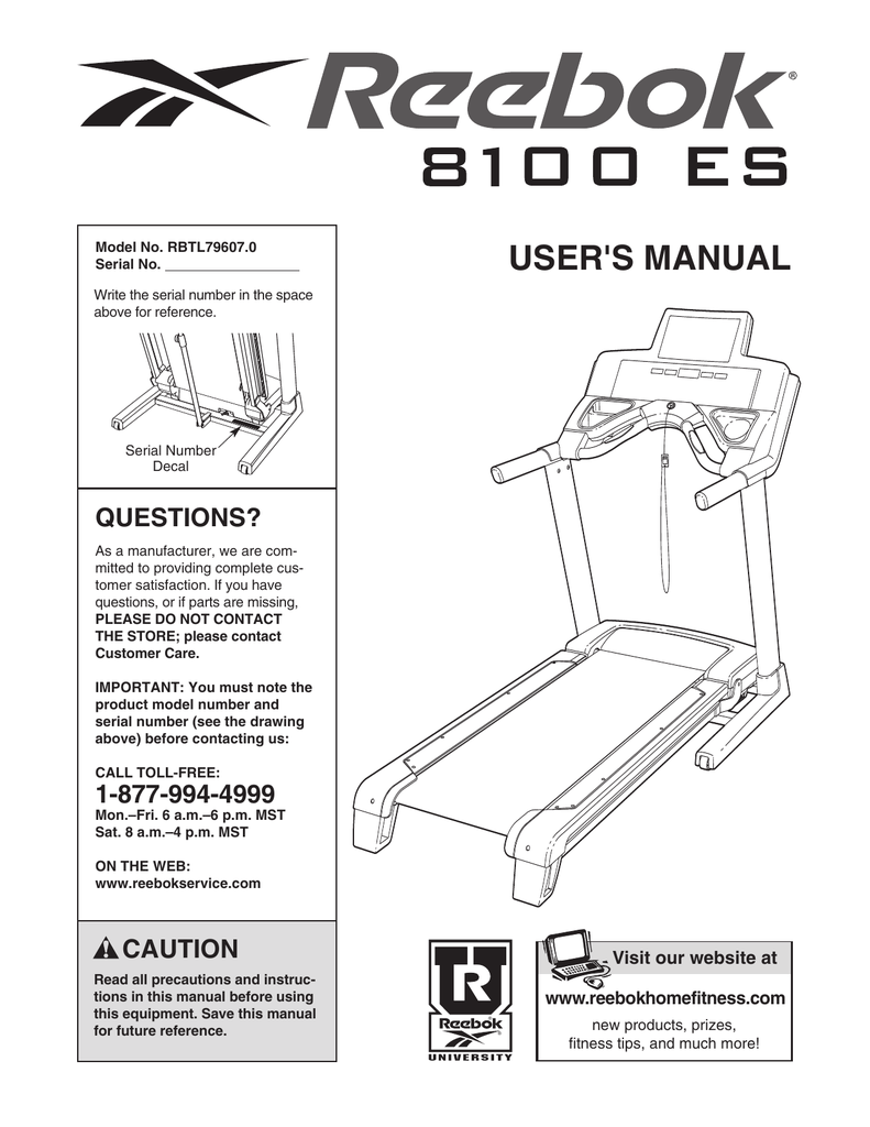 reebok 8100 es treadmill manual