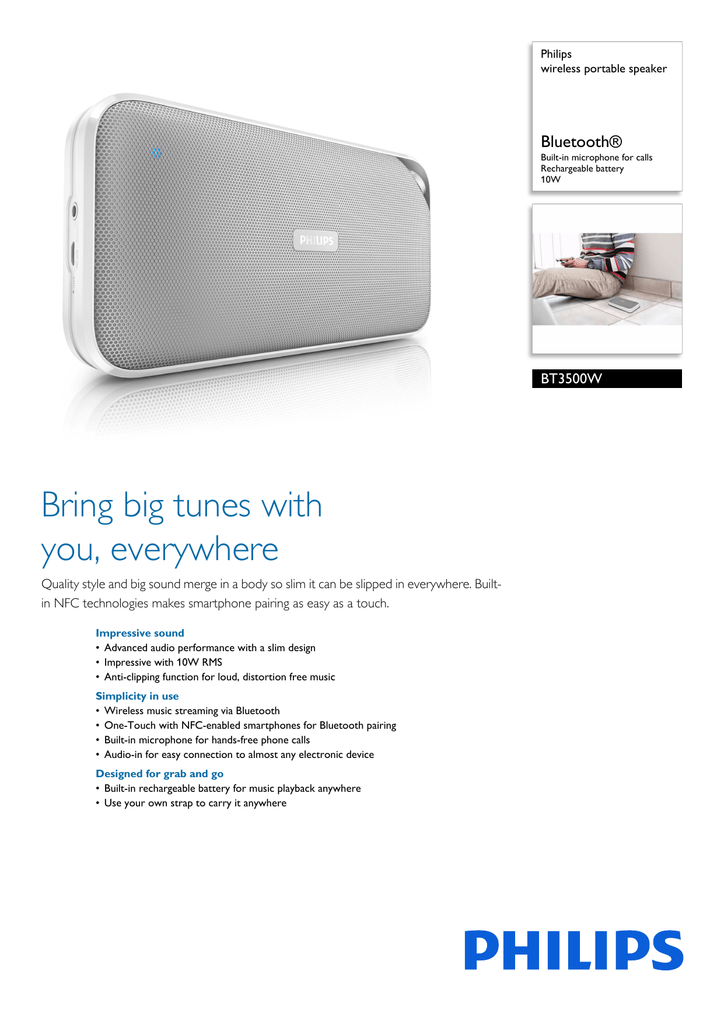 philips portable speaker bt55b