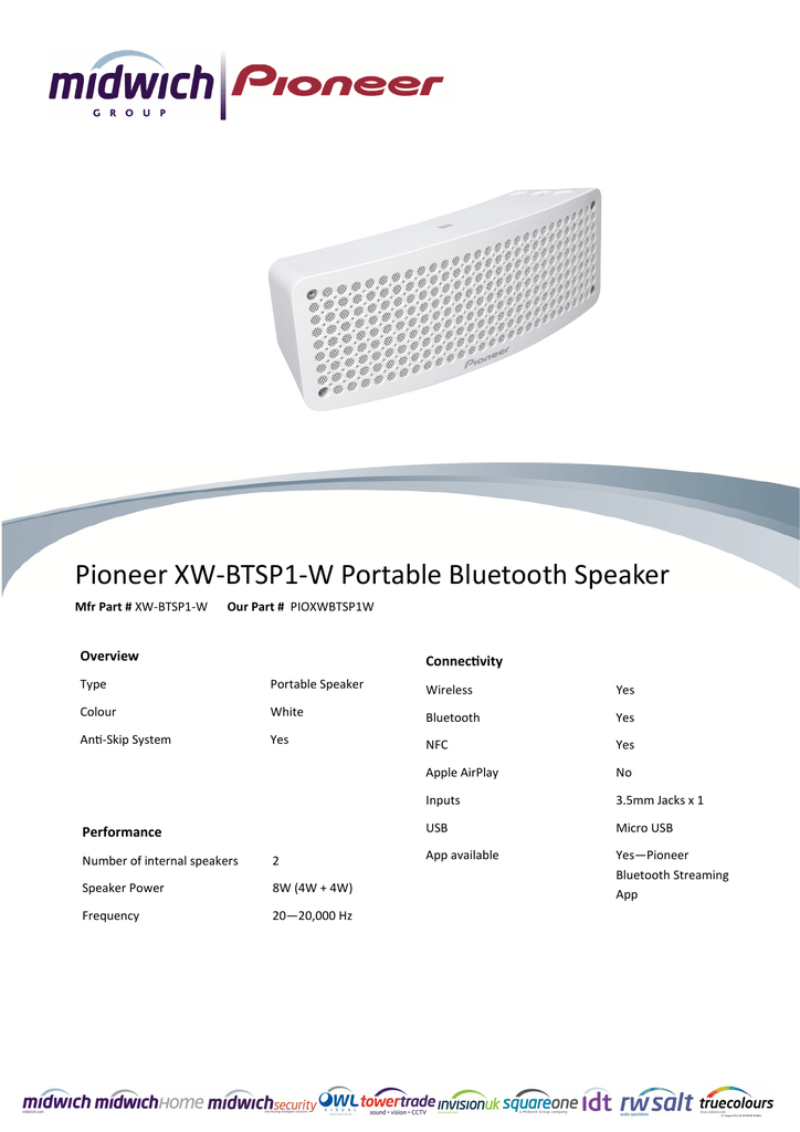 pioneer portable bluetooth speaker