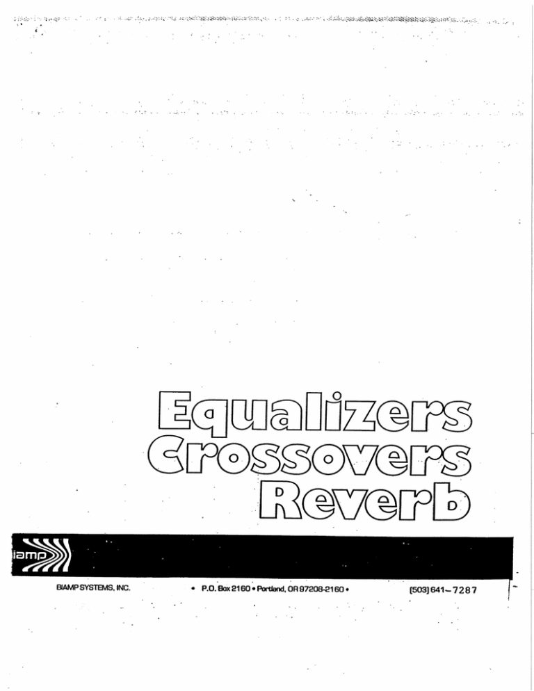 Biamp Equalizers Crossovers Reverb Manual Manualzz