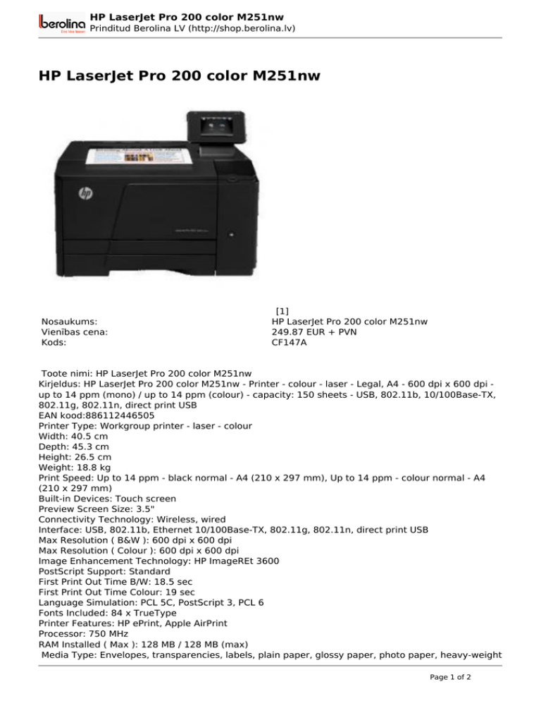 laserjet 200 m251nw