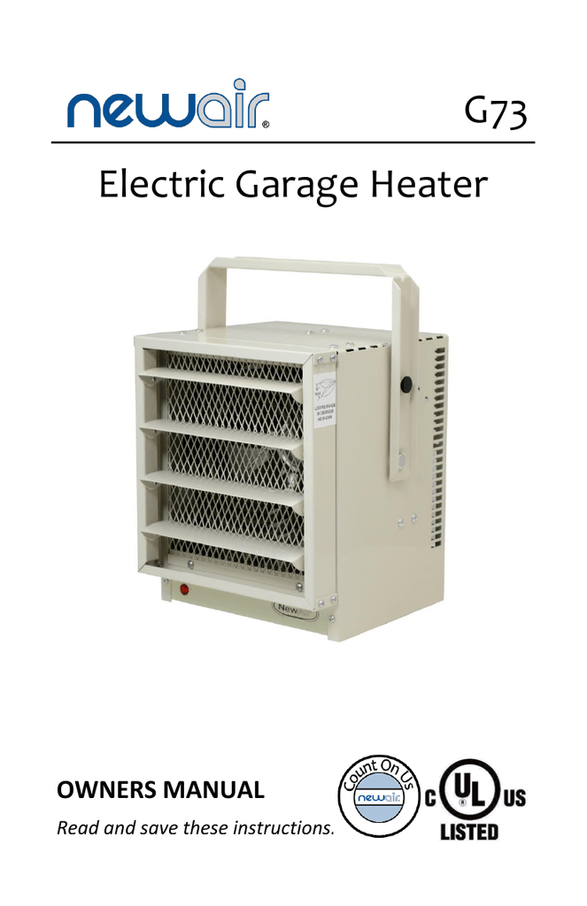 Electric Garage Heater Manualzz Com