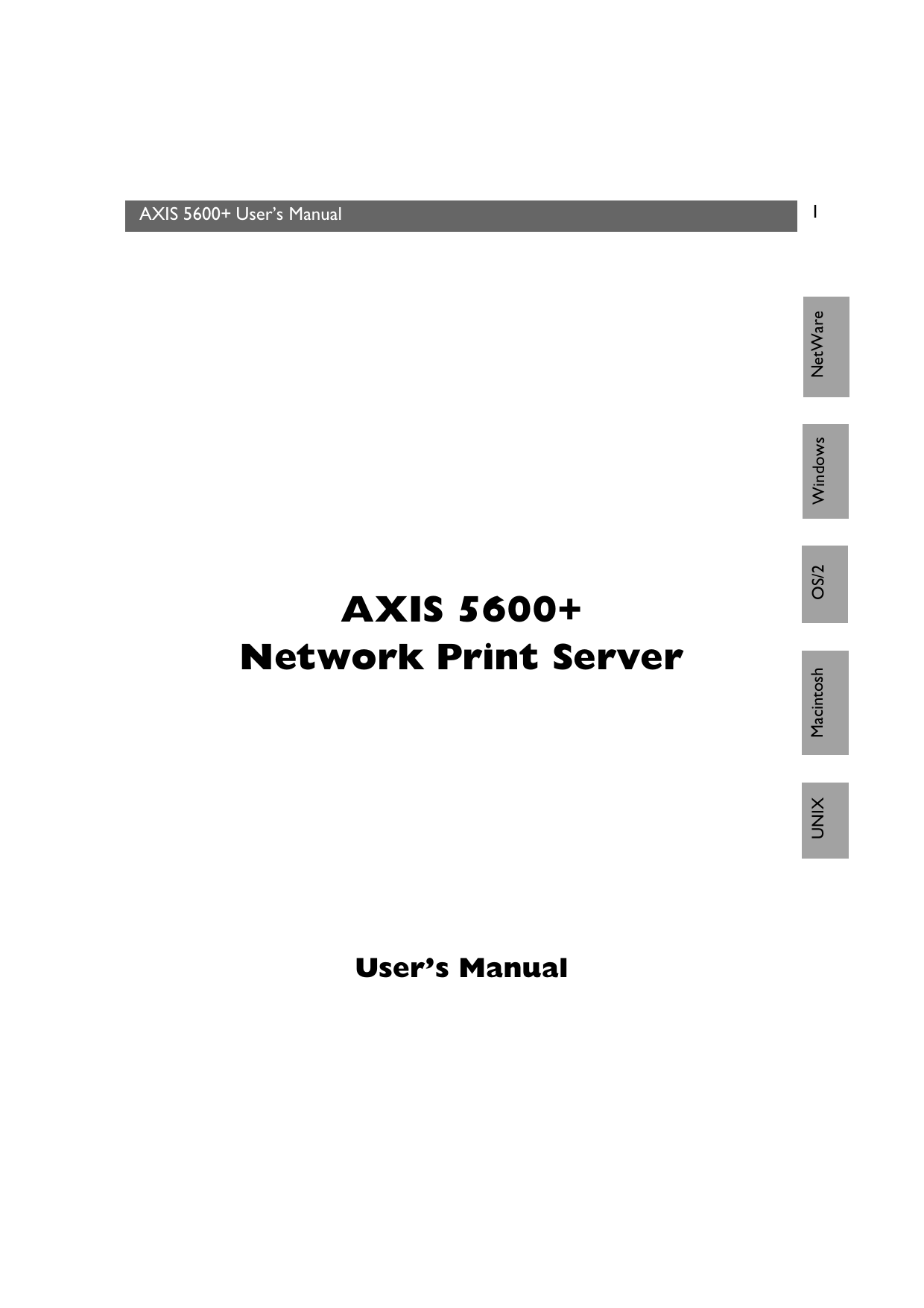 AXIS 5600+ Network Print Server | Manualzz