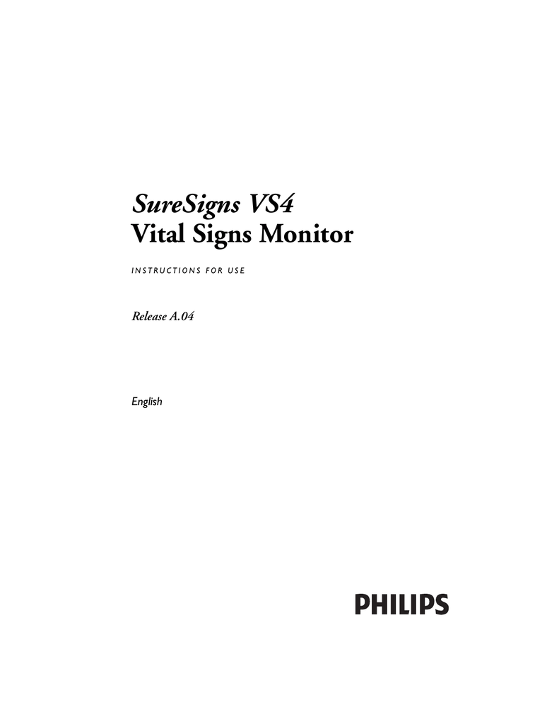 Philips SureSigns VS4 Vital Signs Monitor Manualzz