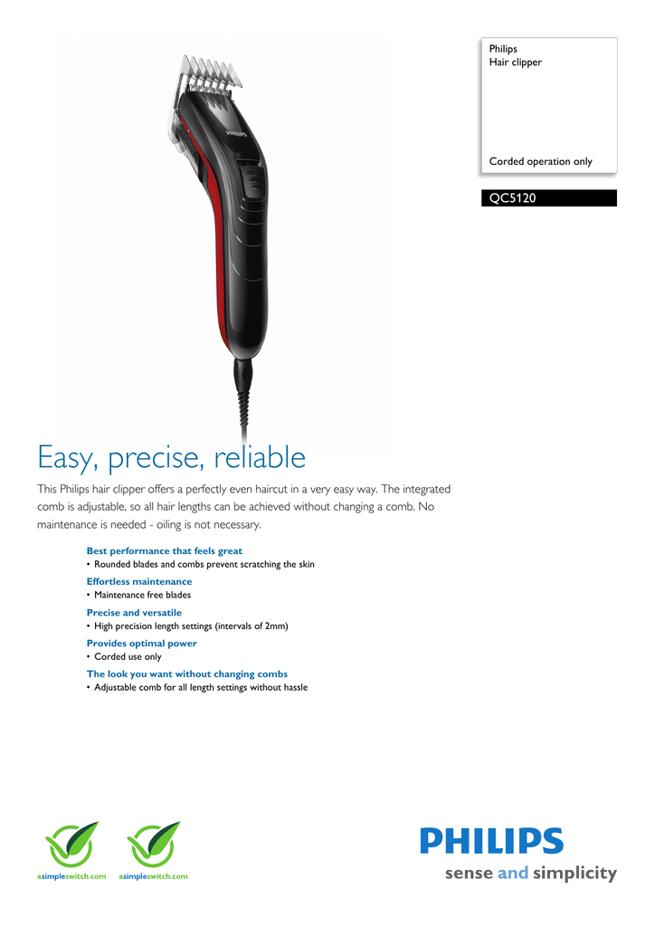 Qc5120 15 Philips Hair Clipper Manualzz Com