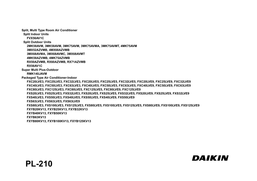 PL-210 - daikin | Manualzz