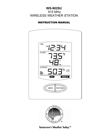 La Crosse Technology WS-9029U Instruction Manual | Manualzz