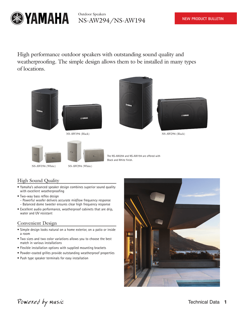 yamaha high performance outdoor speakers