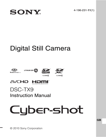 Sony DSC-TX9 User manual | Manualzz