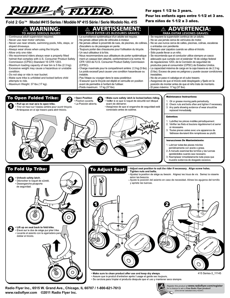 radio flyer stroll n trike manual