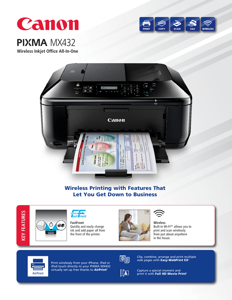 canon mx432 airprint