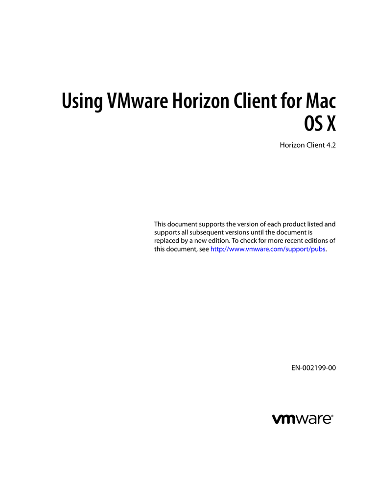 vmware horizon client mac os x