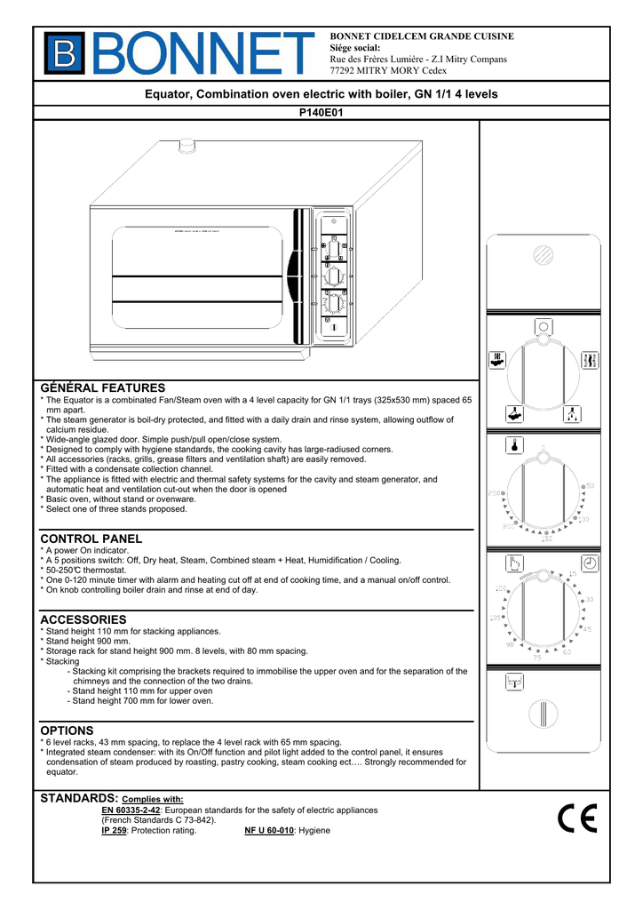 Equator Combination Oven Electric With Boiler Gn 1 1 4 Levels Manualzz