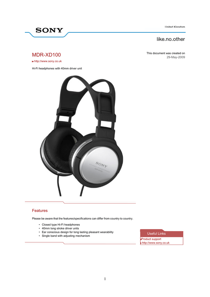 MDR-XD100 | Manualzz