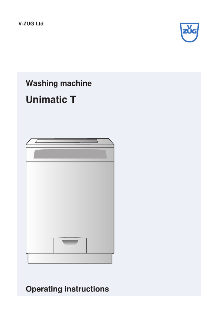 Washing machine Unimatic T Manualzz