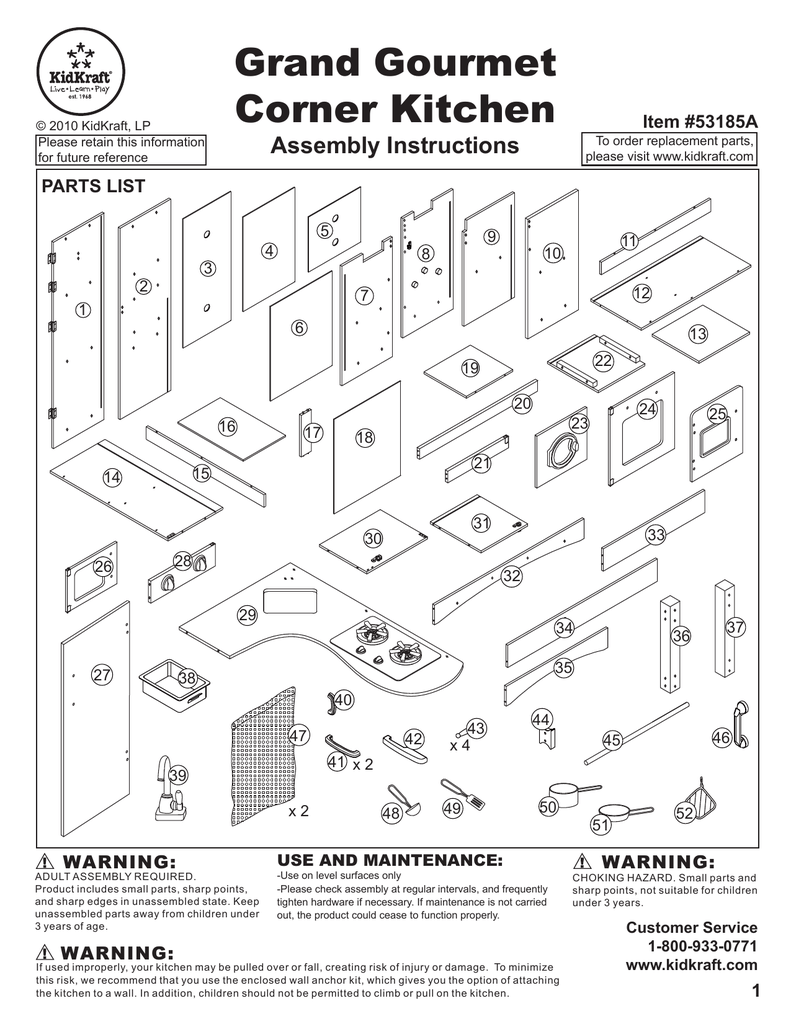 kidkraft grand gourmet corner kitchen assembly