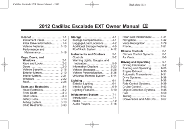 Cadillac 2012 Escalade EXT Owner's Manual | Manualzz