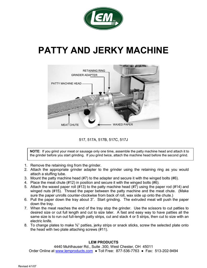 LEM Universal Patty Maker Grinder Attachment