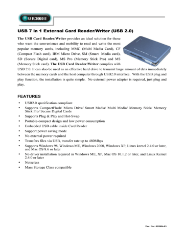 Abocom UR3060E Specification Sheet | Manualzz