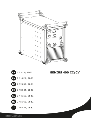 GENIUS 400 CC/CV Welding System User Manual | Manualzz