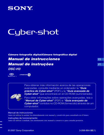 Especificaciones. Sony Cyber Shot DSC-H3, DSC-H3 | Manualzz