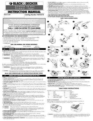 Black Decker NST2018 NST2018 TYPE 1 Instruction manual Manualzz