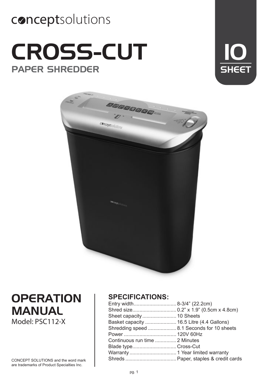 Basics 8-Sheet Capacity, Cross-Cut Paper and Credit Card Shredder,  4.1 Gallon