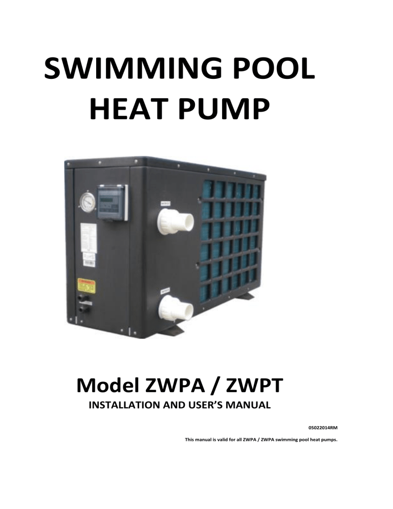 swimming pool heat pump Manualzz