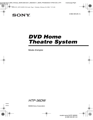 Sony HTP-36DW Mode d'emploi | Manualzz
