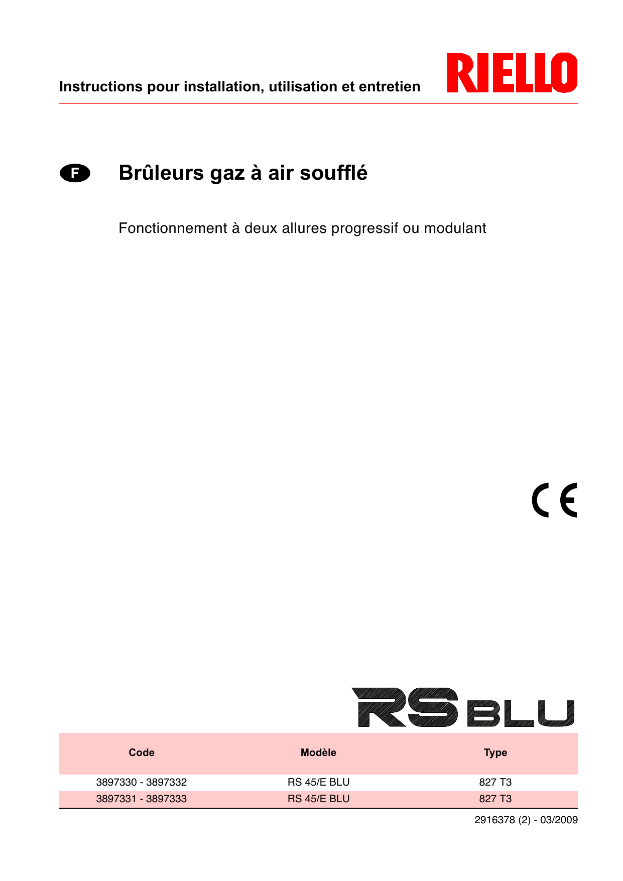 Brûleurs Gaz À Air Soufflé | Manualzz