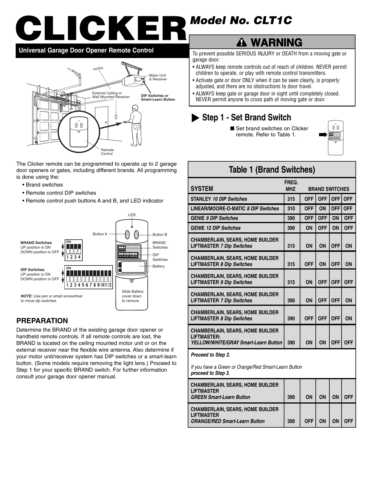 Dip Switch Settings For Craftsman Garage Door Opener | Dandk Organizer