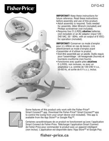 Fisher price 4 in 1 shop smart connect cradle n swing manual