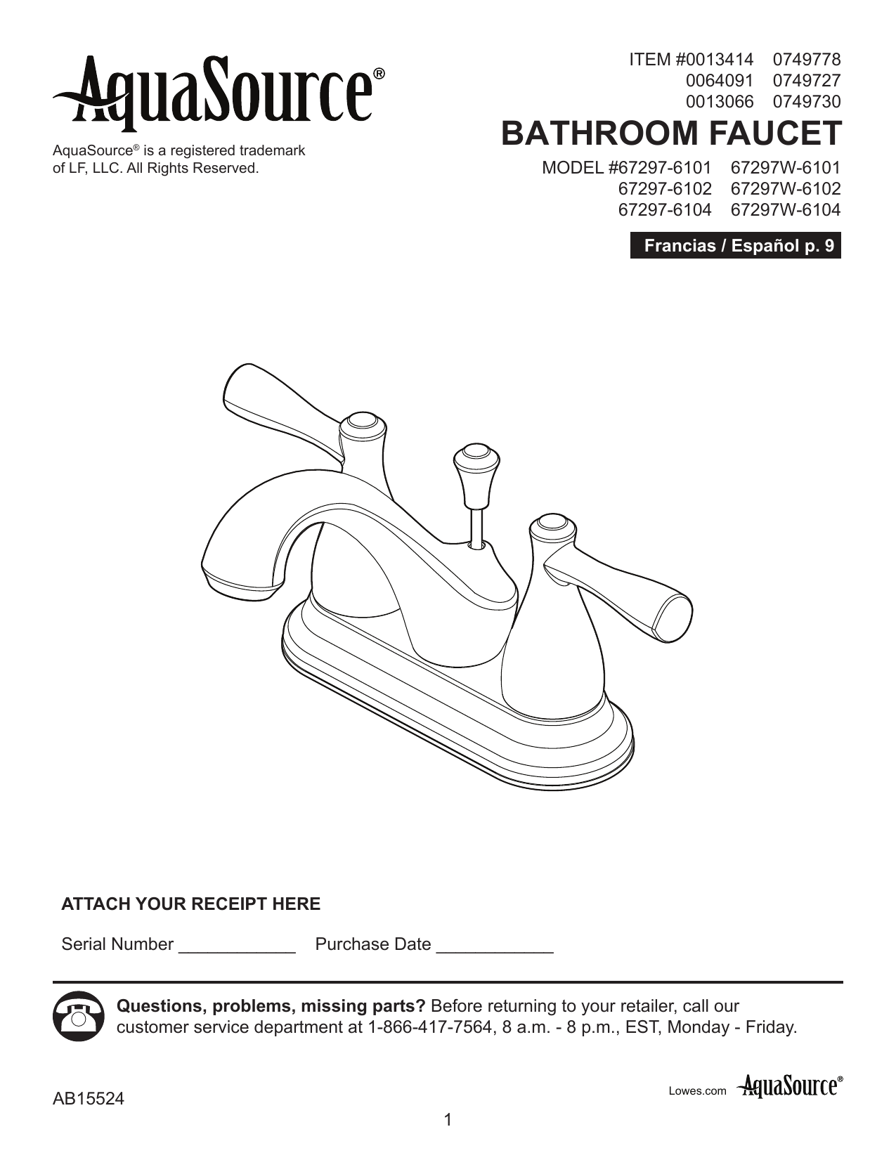 Bathroom Faucet Manualzz