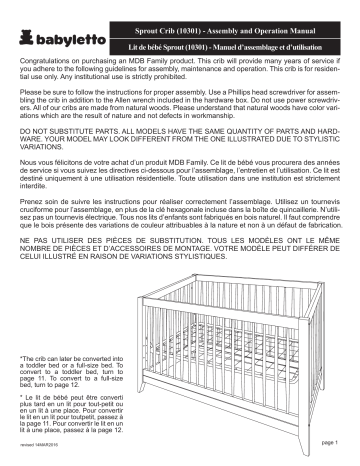 Babyletto store crib manual