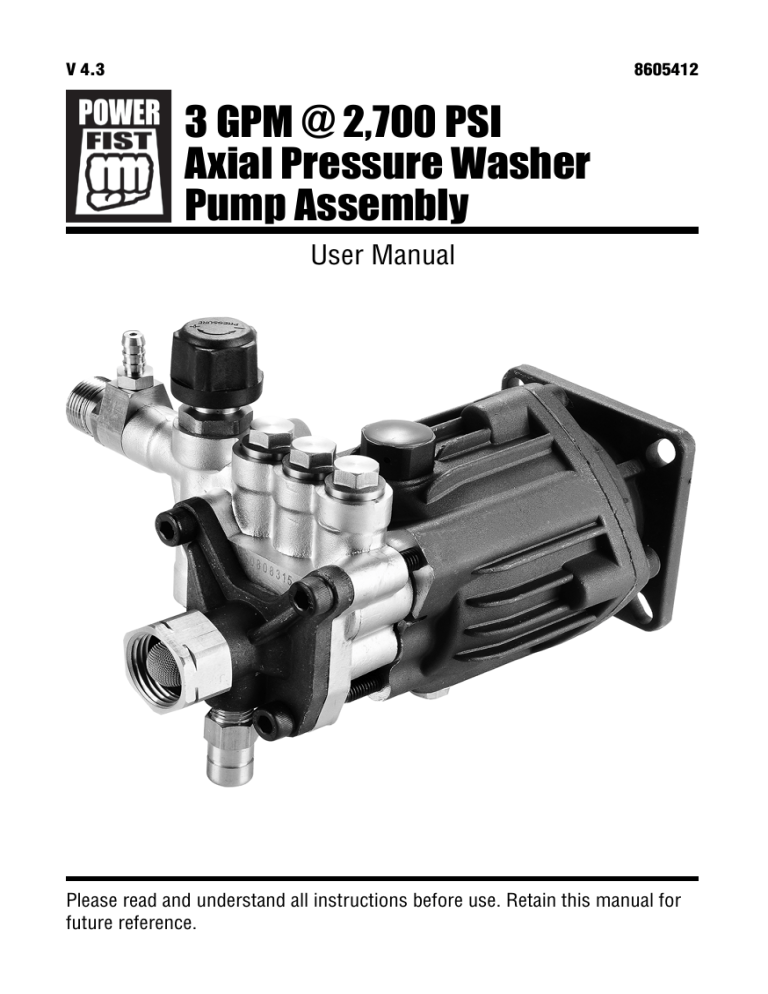 Power Fist 8605412 Owner's manual Manualzz