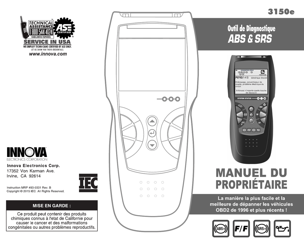 Innova 3150e Owner's manual | Manualzz