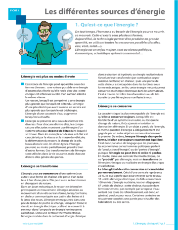 Les Differentes Sources D Energie Manualzz
