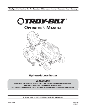 Troy bilt hydrostatic horse xp online manual