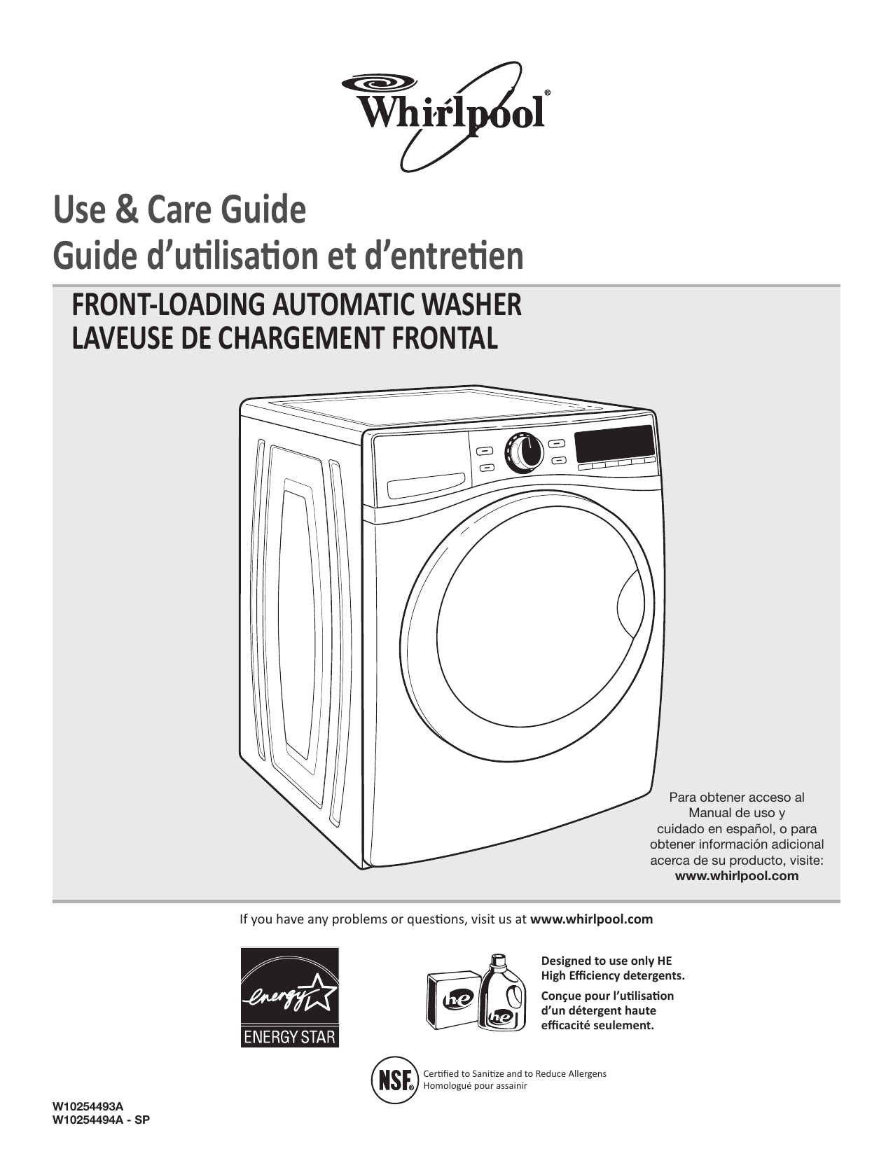 Whirlpool Wfw94hexw Use And Care Manual Manualzz